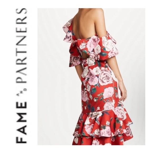 Fame and Partners Red Floral Dress - Picture 6 of 11
